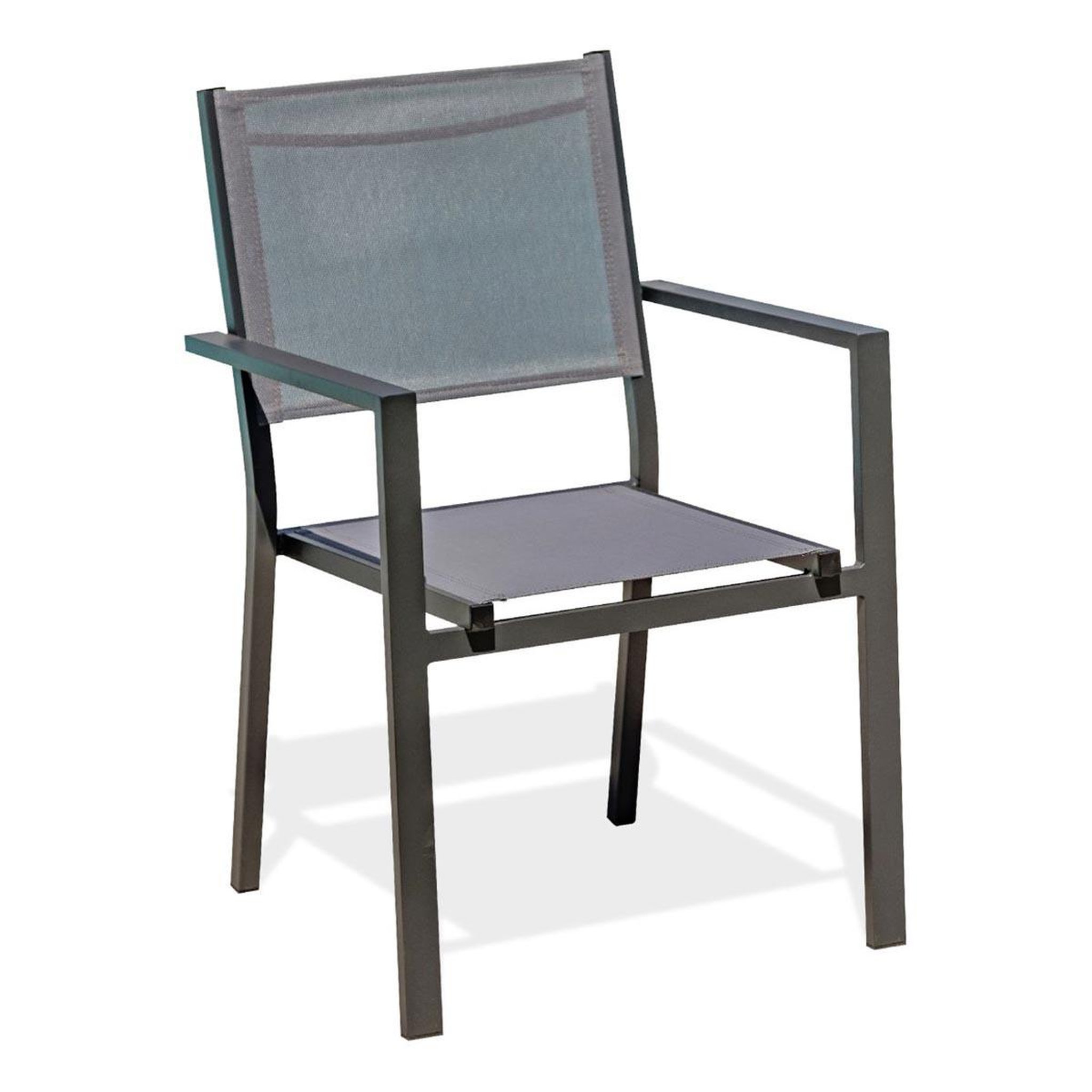 DCB GARDEN Fauteuil de Jardin Empilable  Tolede  87cm Gris Anthracite