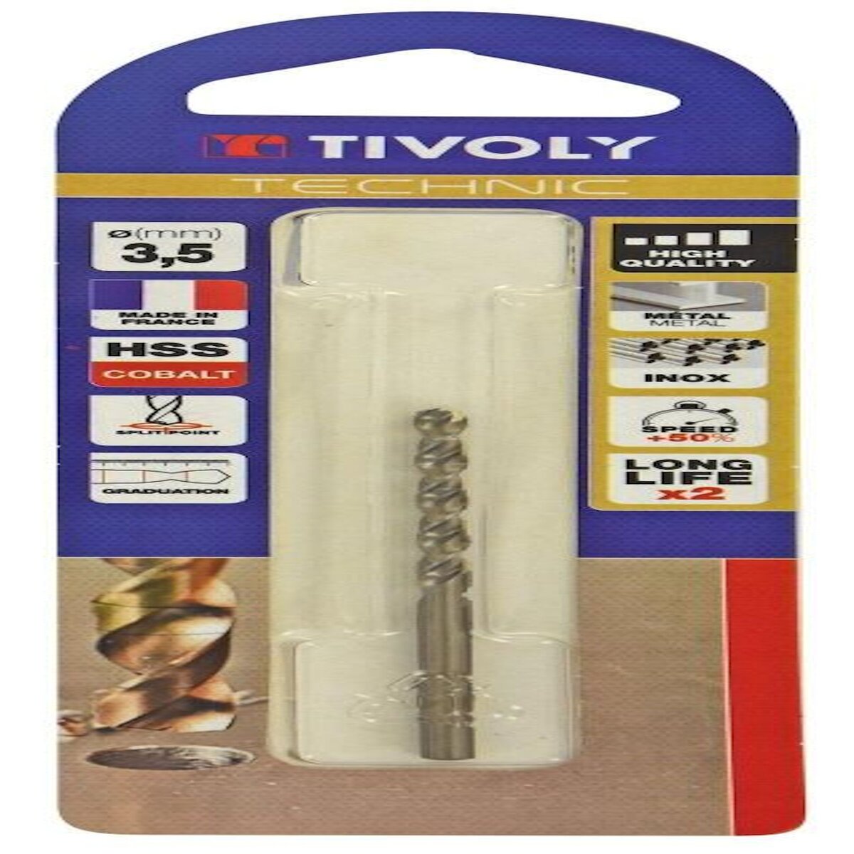 TIVOLY Foret métaux technic slr, diam. 3,5 x 16 cm