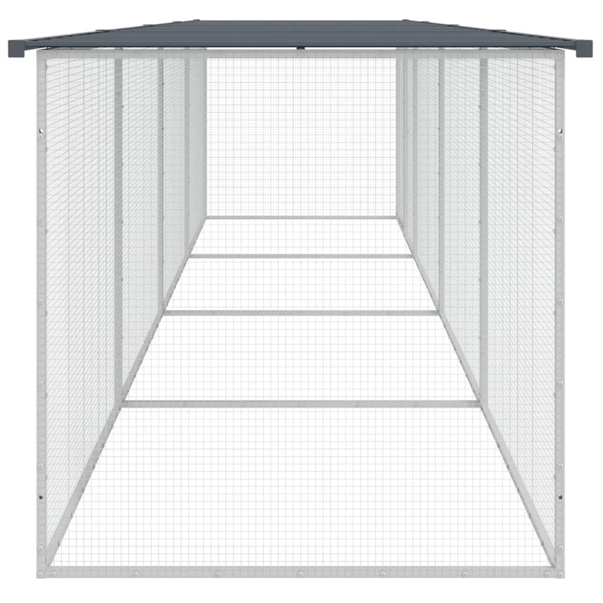 Voir la diapositive 4 : VIDAXL Poulailler avec toit anthracite 403x98x90 cm acier galvanise