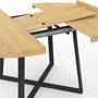 Voir la diapositive 6 : ID MARKET Table à manger extensible ronde SELMA 4-8 personnes bois et noir 110-150 cm