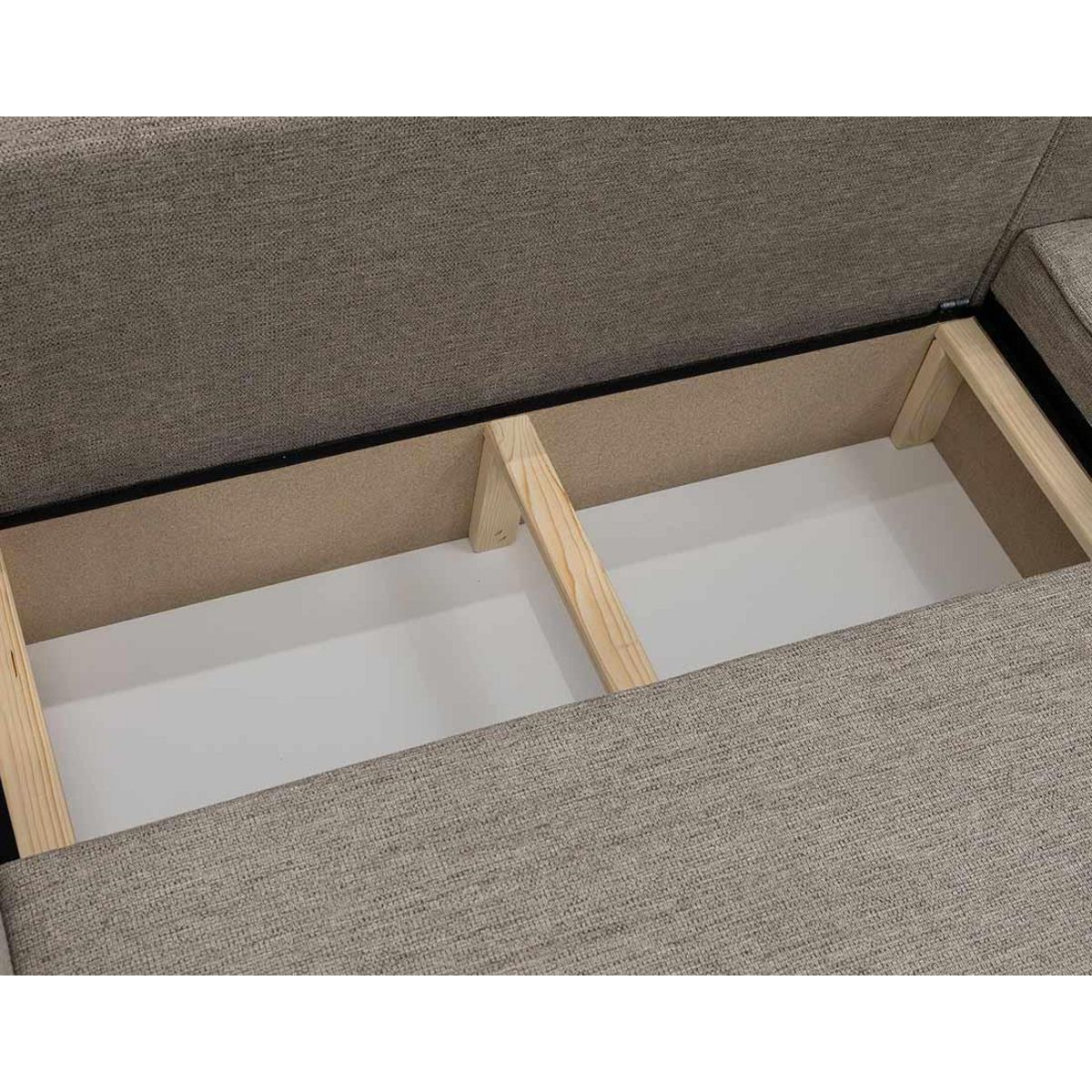 BEST MOBILIER Cezanne - canapé panoramique en u 7 places convertible avec coffre en tissu texturé