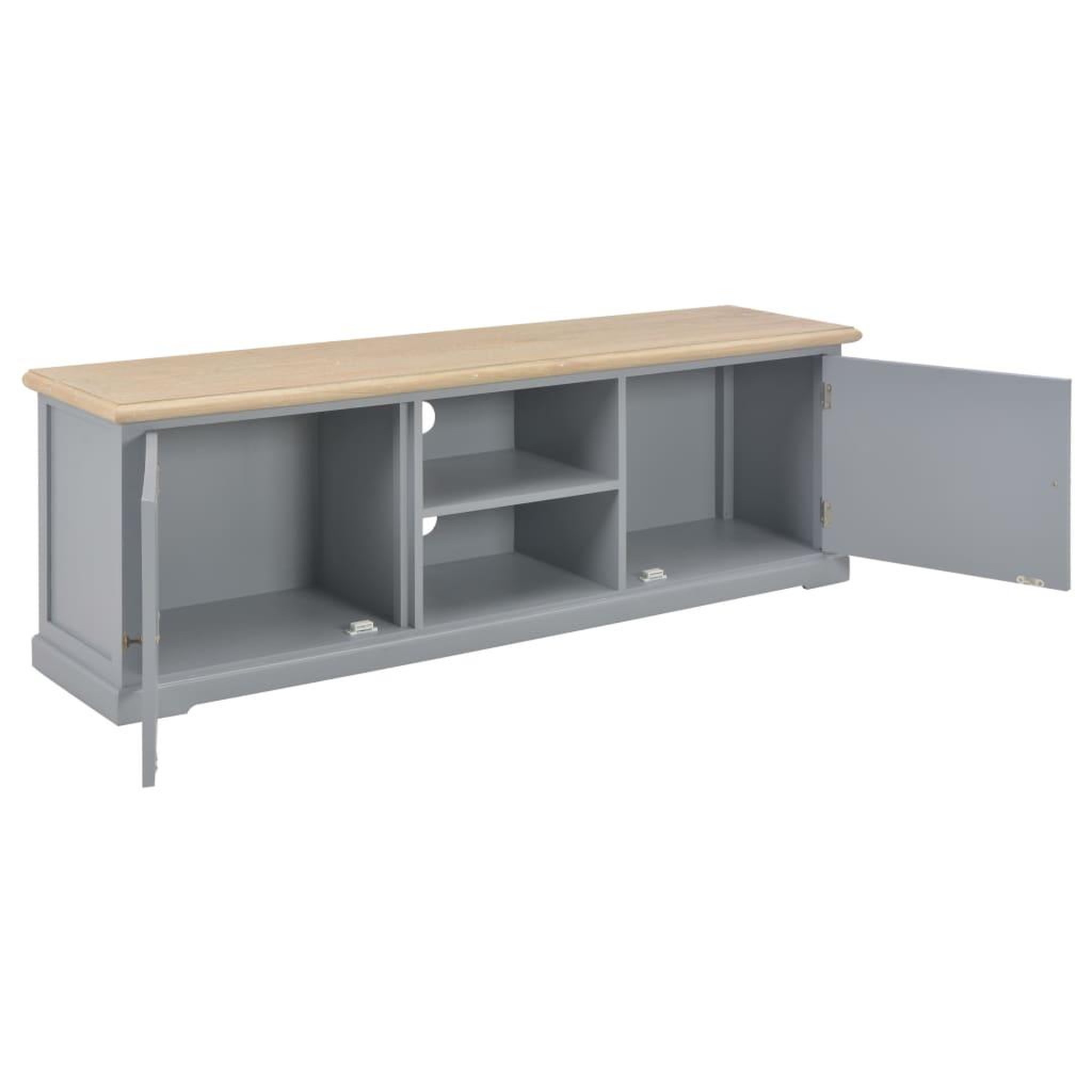 Voir la diapositive 2 : VIDAXL Meuble TV Gris 120x30x40 cm Bois