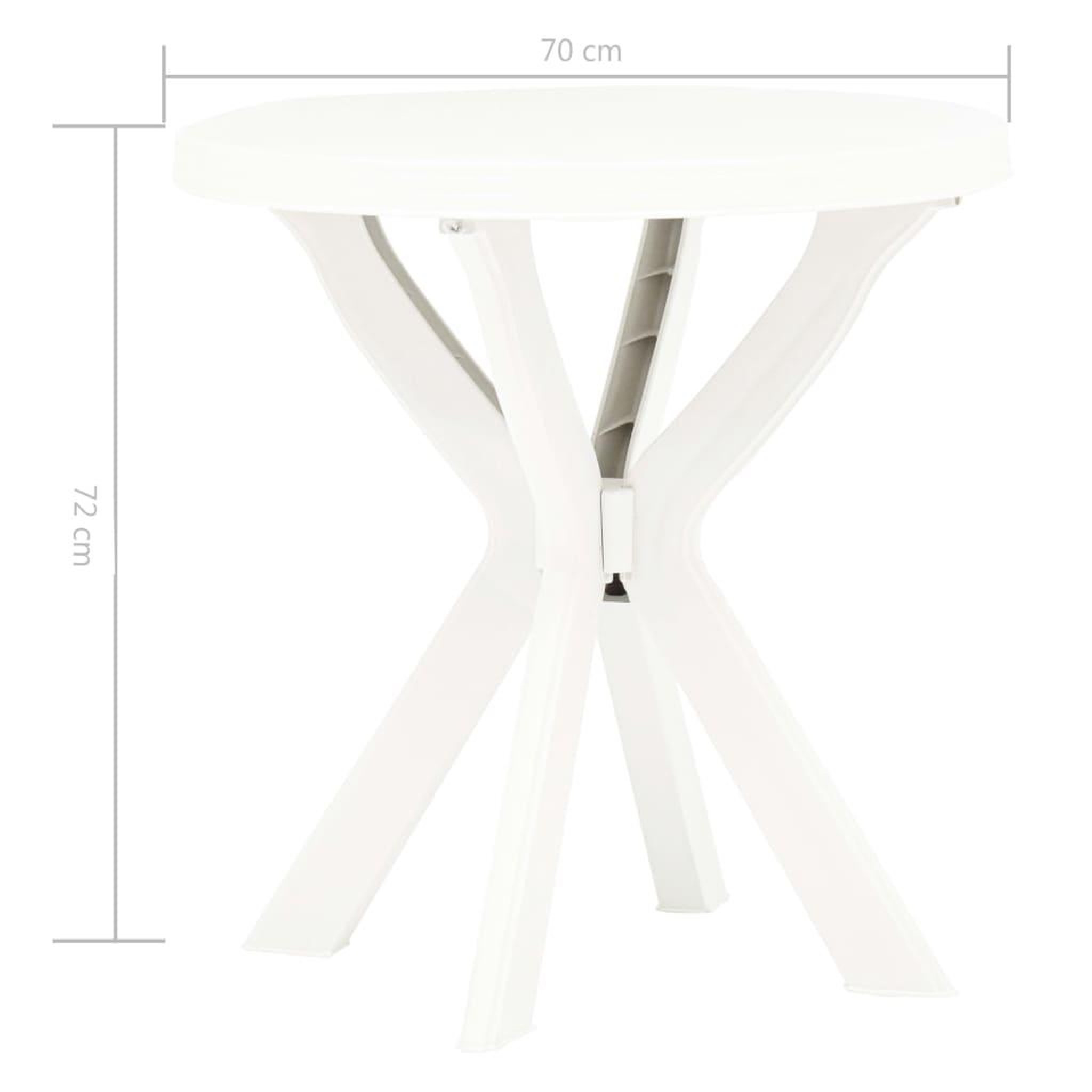 Voir la diapositive 6 : VIDAXL Table de bistro Blanc Ø70 cm Plastique