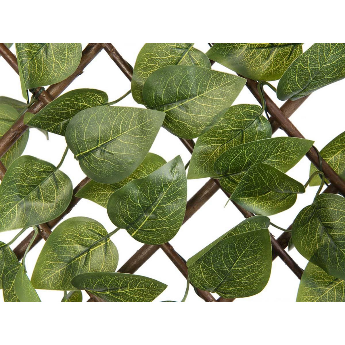 NATURE Treillis extensible en osier avec feuillage PE Laurier palme 180 x 90 cm - Nature