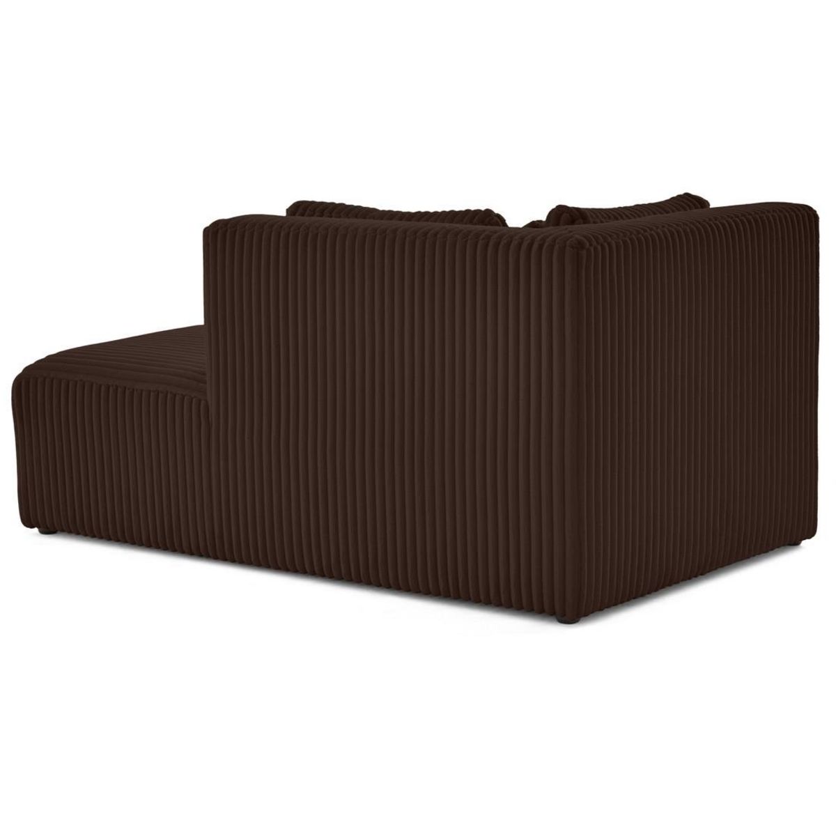 LISA DESIGN Victoire - module d'assise méridienne droit en velours côtelé grosses côtes