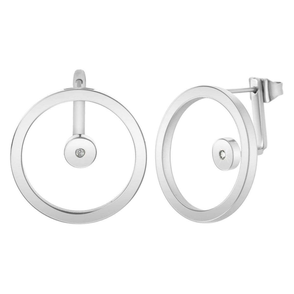 SC CRYSTAL Boucles d'oreilles par SC Crystal ornées d'un véritable diamant blanc