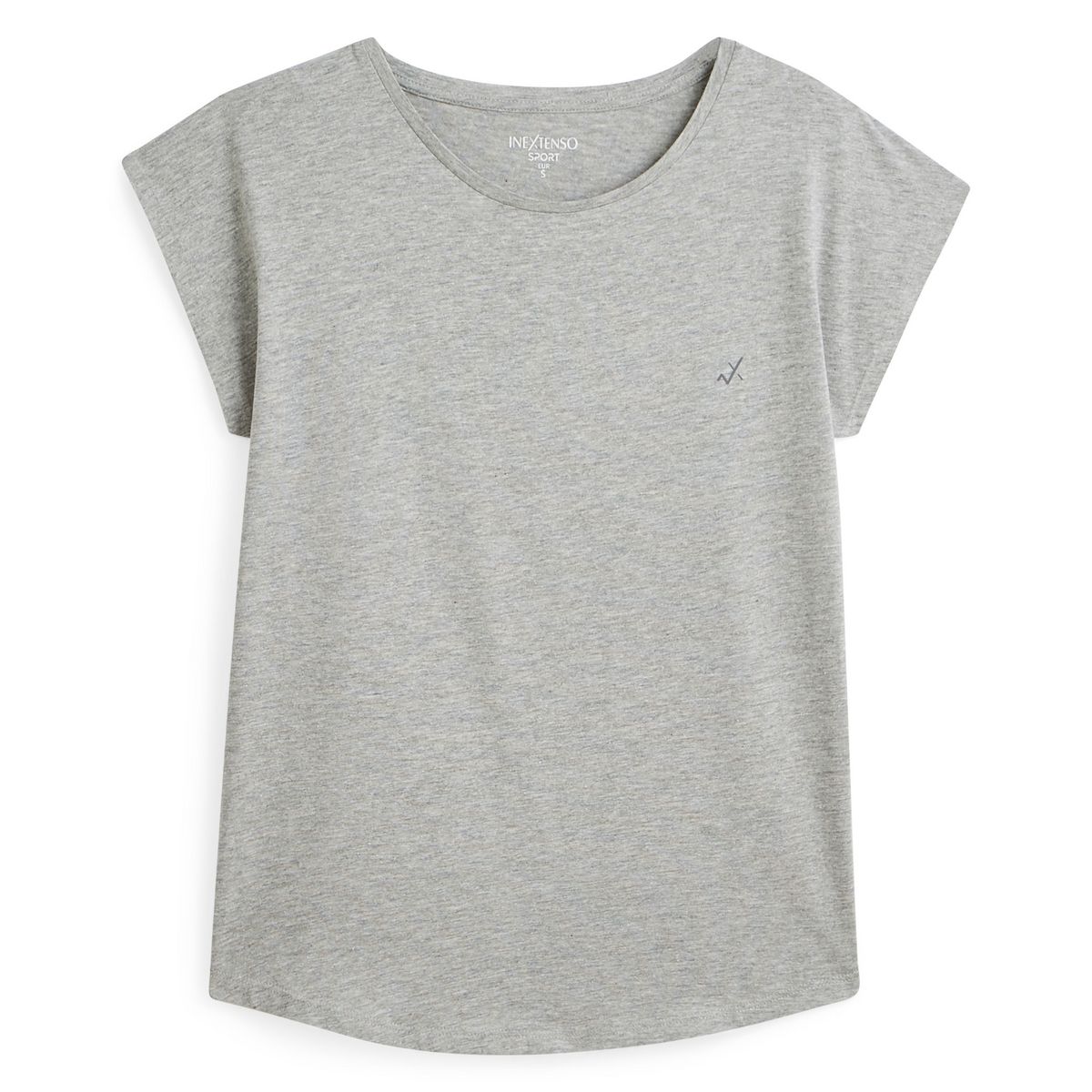 IN EXTENSO T-shirt manches courtes col rond gris chiné femme