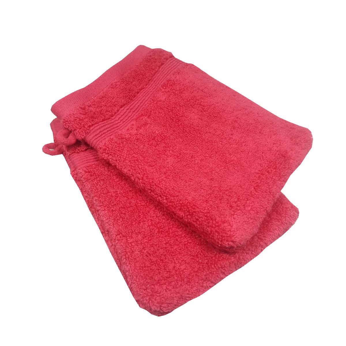 ACTUEL Lot de 2 gants de toilette unis en coton 500 g/m²