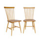 Voir la diapositive 1 : SWEEEK Lot de 2 chaises naturelles à barreaux en bois d'hévéa. ROMIE. L 50.8 x P 44.2 x H 90cm