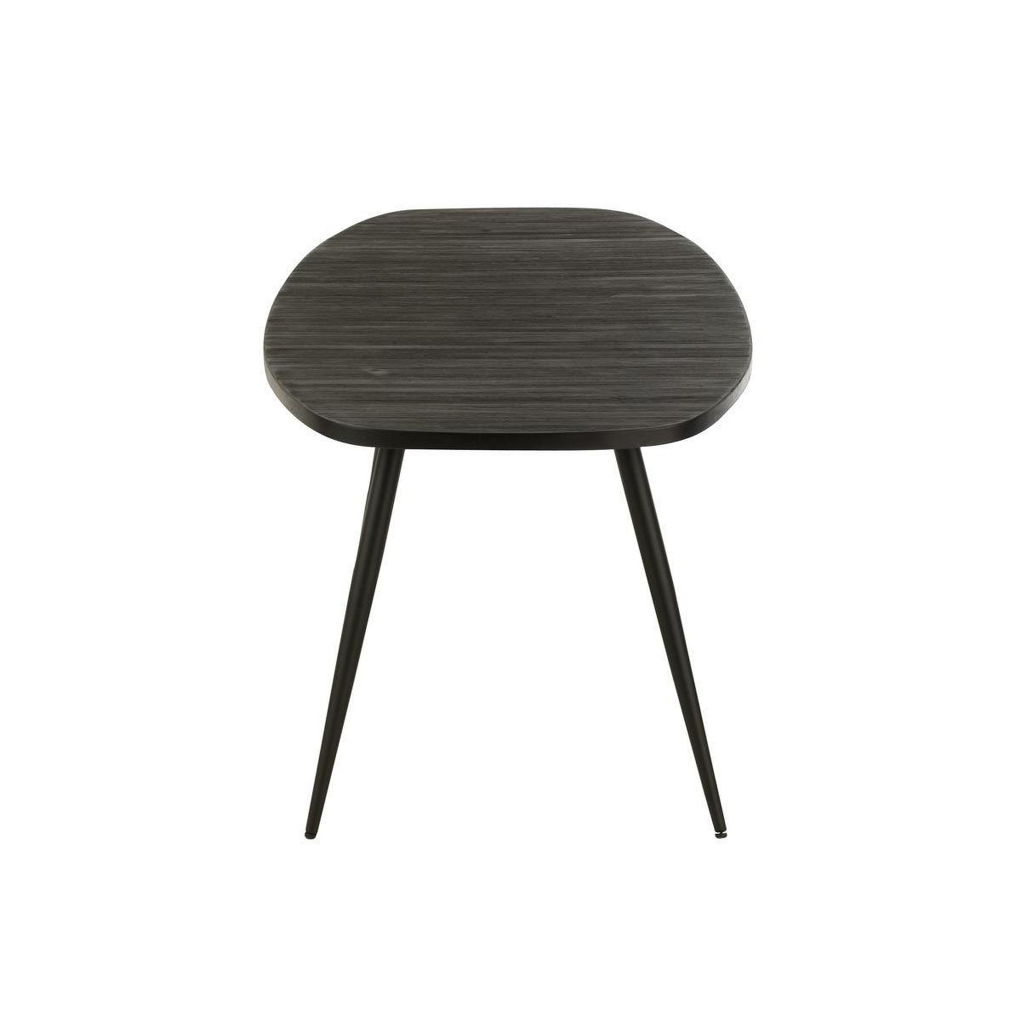 Voir la diapositive 3 : J-LINE Table à manger ovale en bois  teck  200cm noir