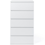 Voir la diapositive 3 : ID MARKET Chiffonnier 5 tiroirs TOMI 60 cm commode semainier bois blanc
