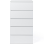 Voir la diapositive 3 : ID MARKET Chiffonnier 5 tiroirs TOMI 60 cm commode semainier bois blanc