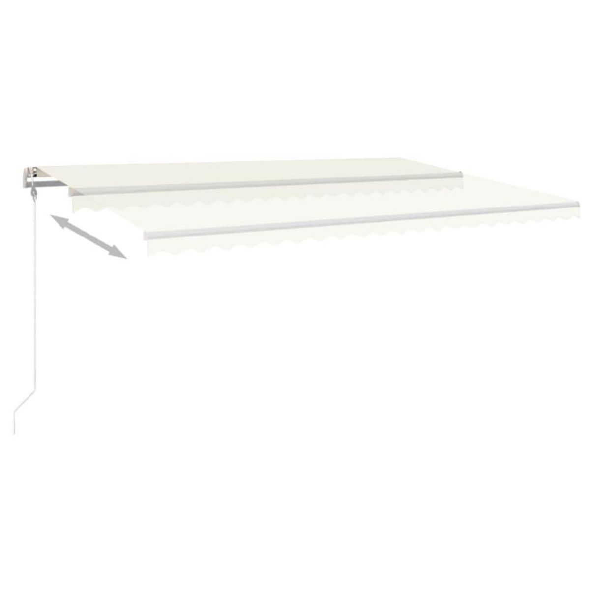VIDAXL Auvent automatique avec capteur de vent et LED 500x300 cm Creme