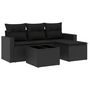Voir la diapositive 2 : VIDAXL Salon de jardin 5 pcs avec coussins noir resine tressee