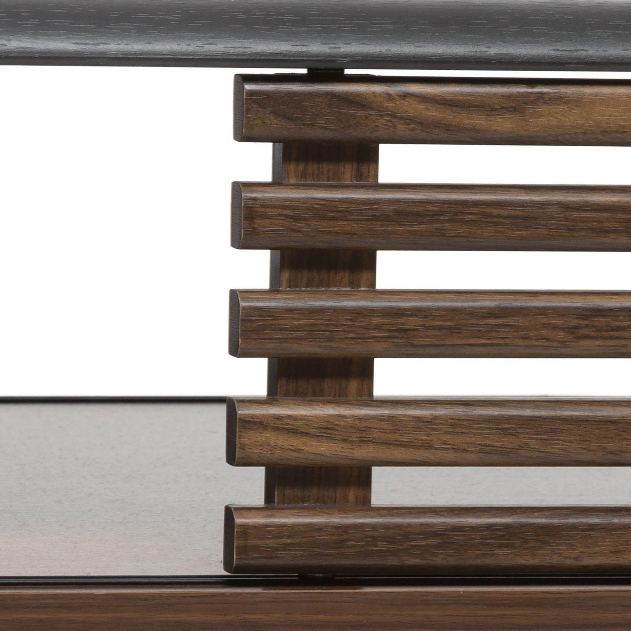 Voir la diapositive 4 : ATMOSPHERA Table basse design bois Asmar - L. 100 x H. 37 cm - Marron et noir