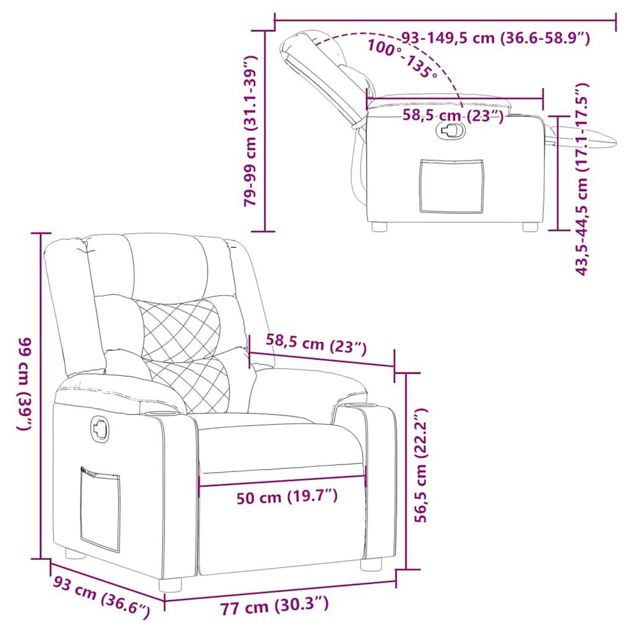 Voir la diapositive 6 : VIDAXL Fauteuil inclinable Vert fonce Tissu