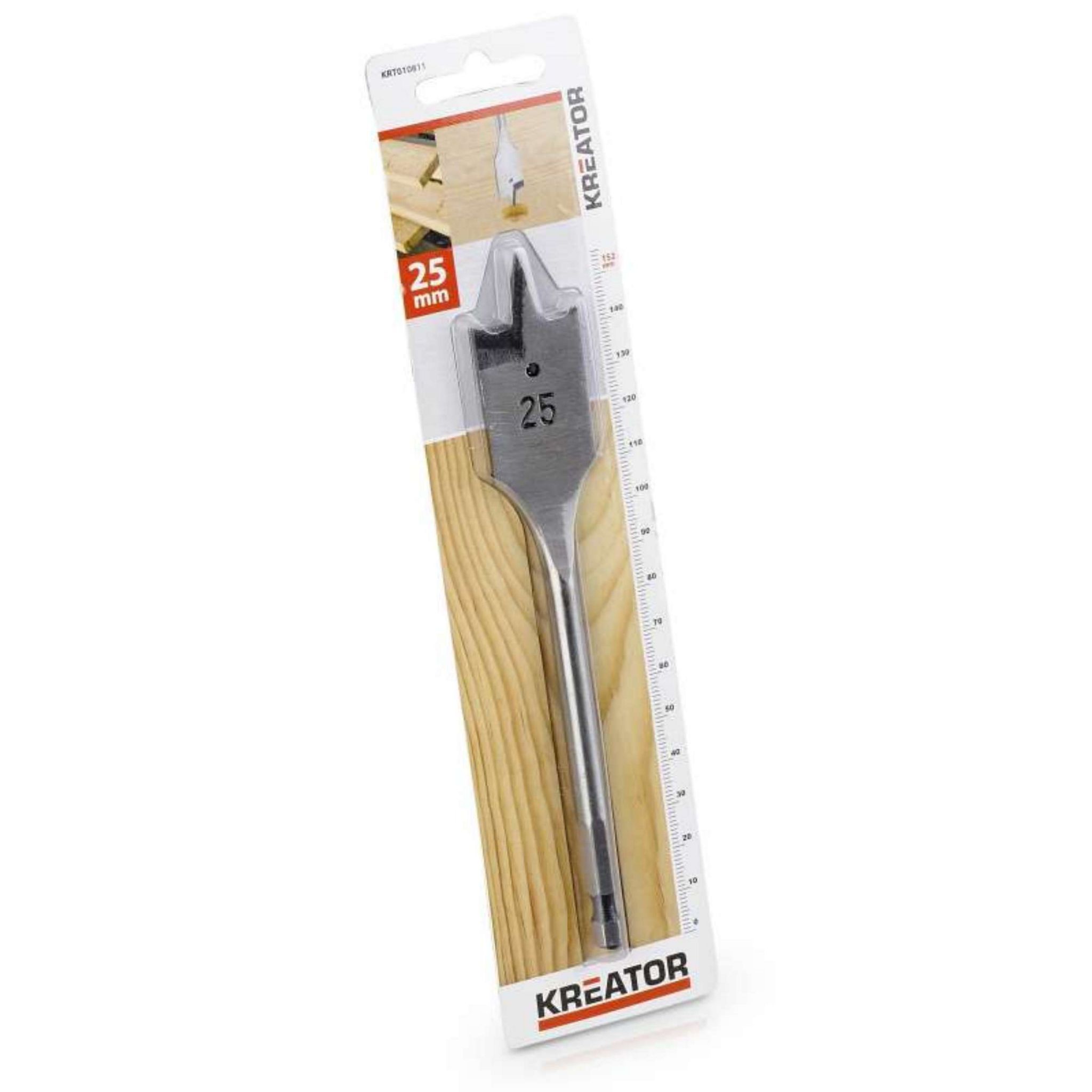 Mèche Plate Wolfcraft WS ø20mm - Longueur 152mm - Queue 6 Pans - Pour Bois Et Panneaux - Trempée Pour Durée De Vie