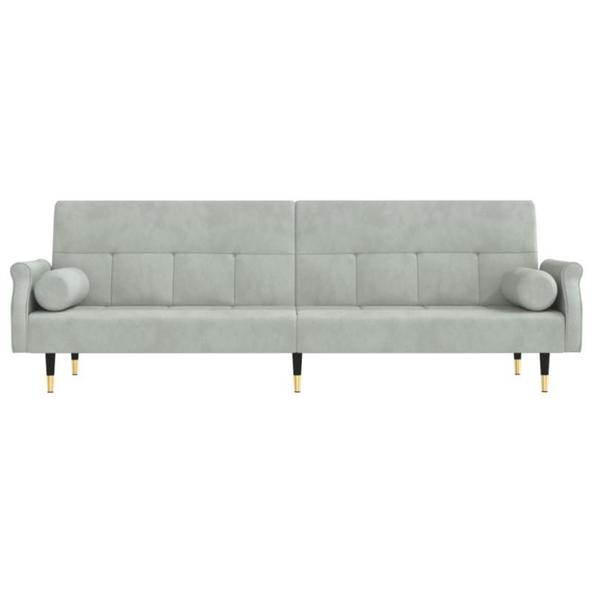 Voir la diapositive 4 : VIDAXL Canapé lit avec coussins gris clair velours