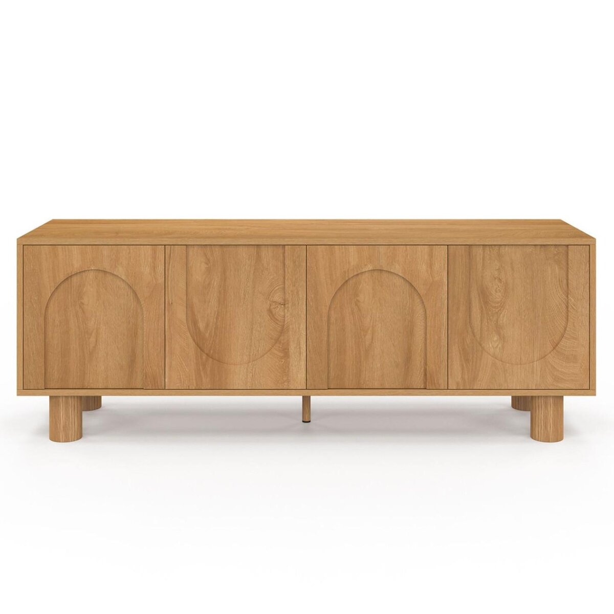 ID MARKET Meuble TV 140 cm ARCHIE 4 portes design arche effet bois