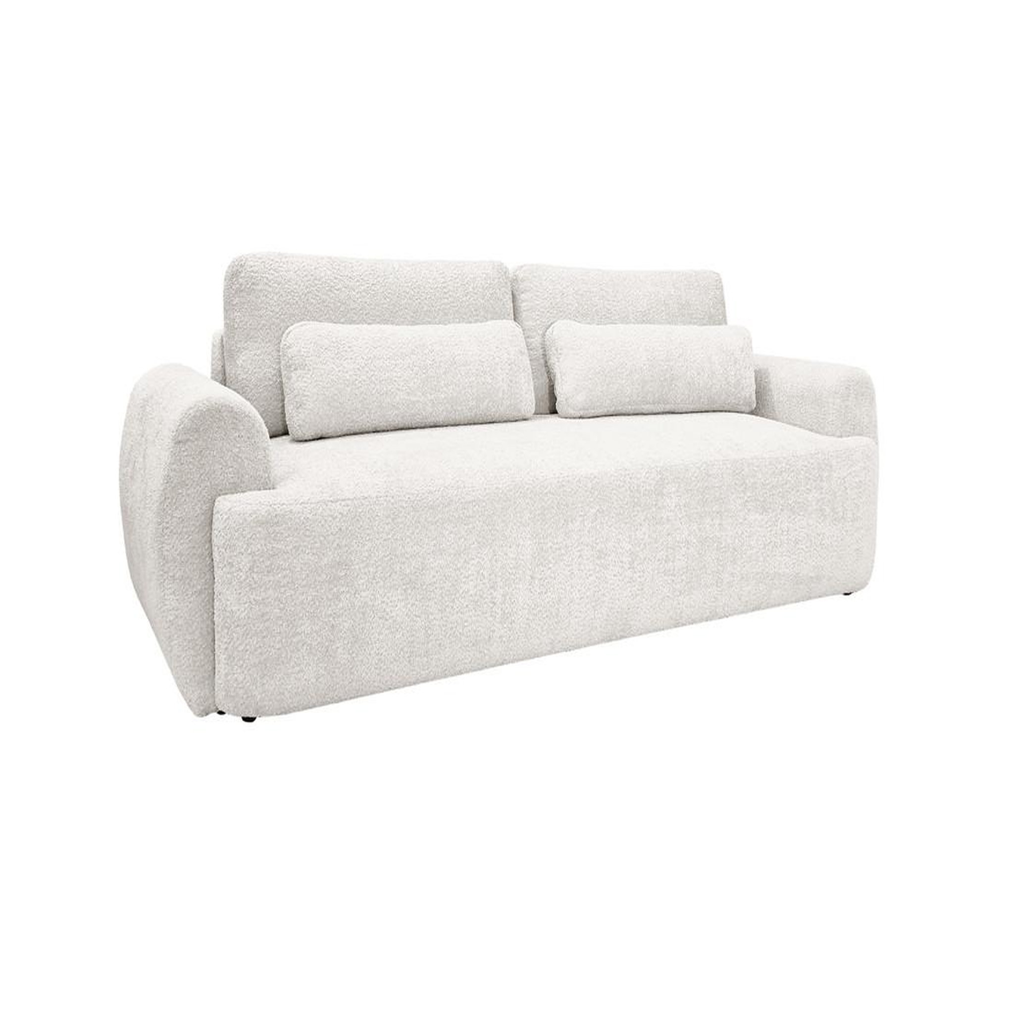 Voir la diapositive 1 : BEST MOBILIER Mahina - canapé droit 3 places - convertible avec coffre - en tissu bouclette