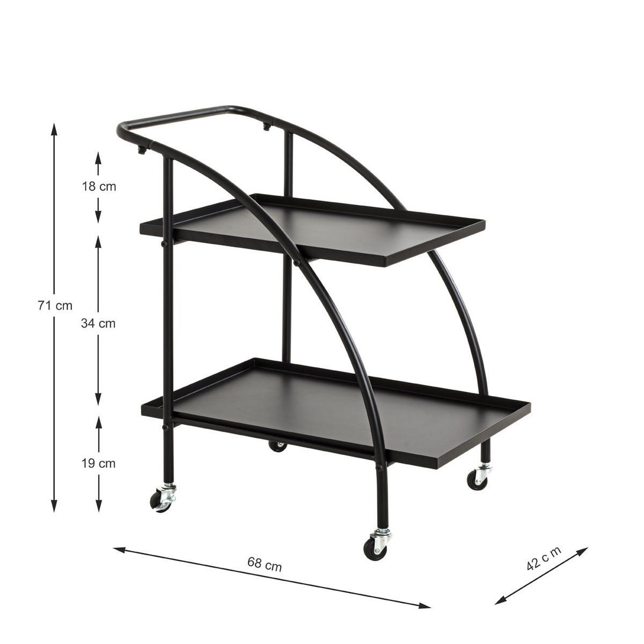 Voir la diapositive 5 : Paris Prix Desserte de cuisine design  roulettes  71cm noir