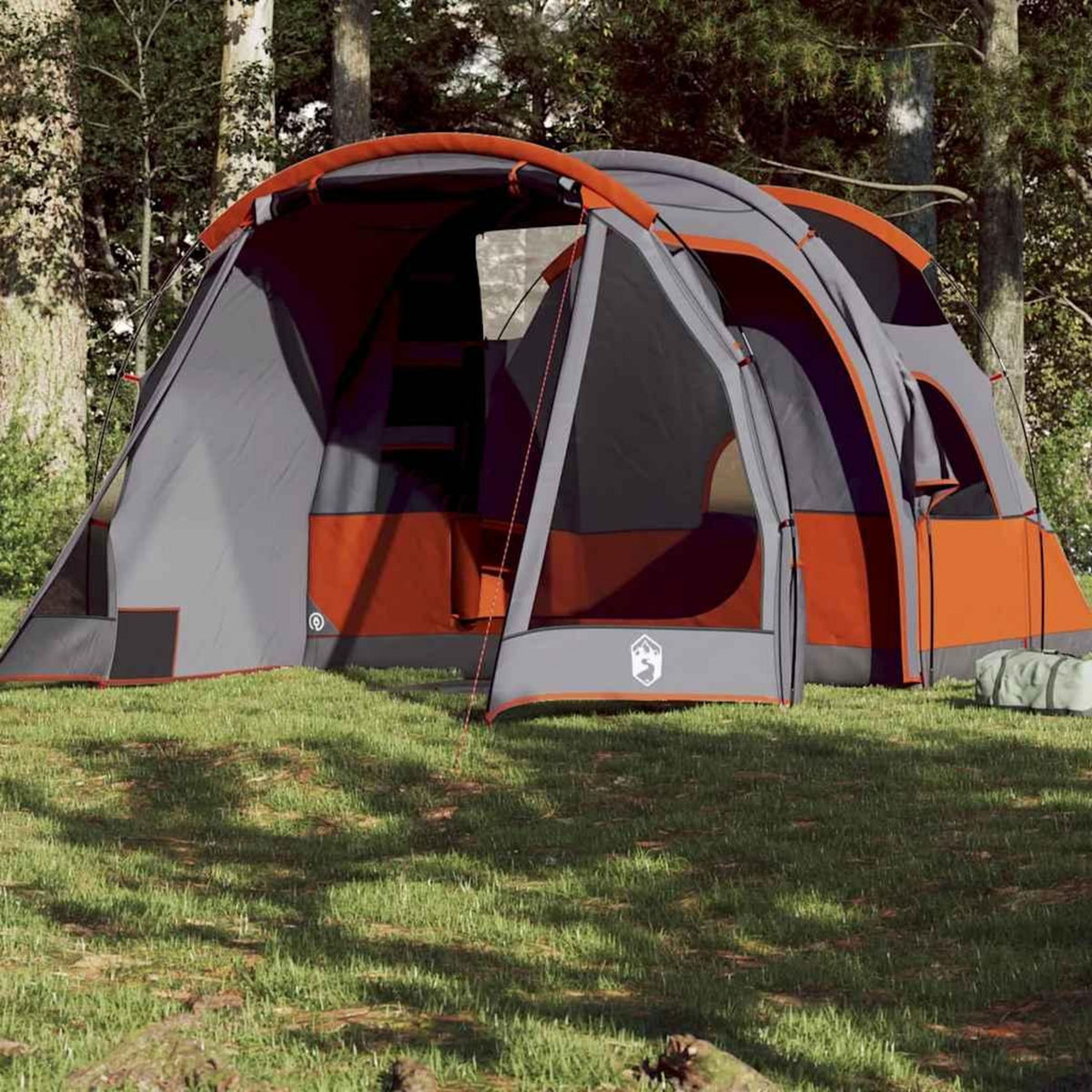 VIDAXL Tente de camping tunnel 4 personnes gris impermeable