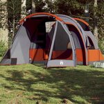VIDAXL Tente de camping tunnel 4 personnes gris impermeable