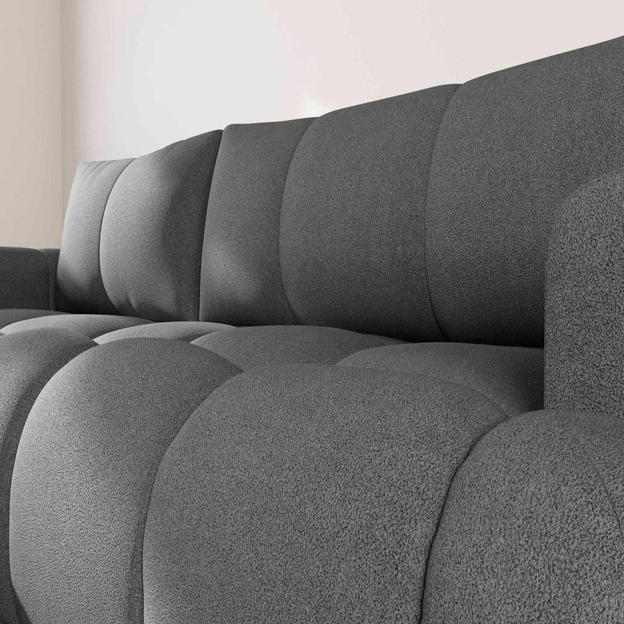 Voir la diapositive 6 : BEST MOBILIER Yulin - canapé d'angle gauche 4 places convertible avec coffre en tissu bouclette
