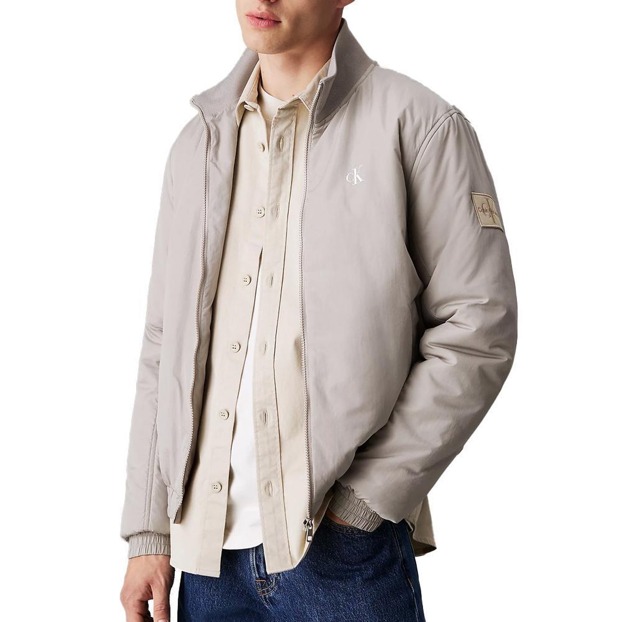 CALVIN KLEIN JEANS Blouson Gris Homme Calvin Klein Jeans Harrington. Coloris disponibles : Gris