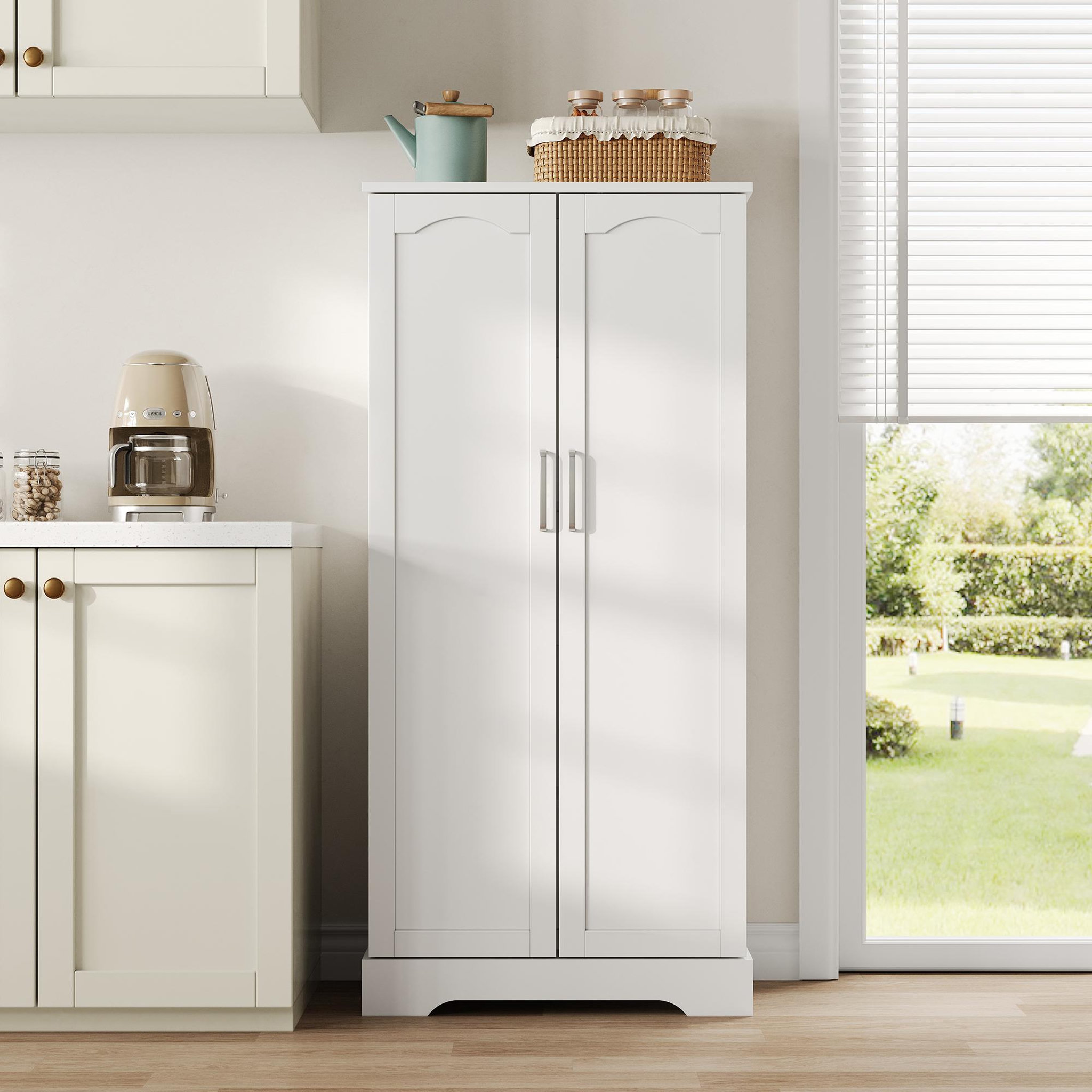 Voir la diapositive 4 : MERAX Buffet de cuisine 2 portes 0 tiroir - 60 cm blanc led mdf