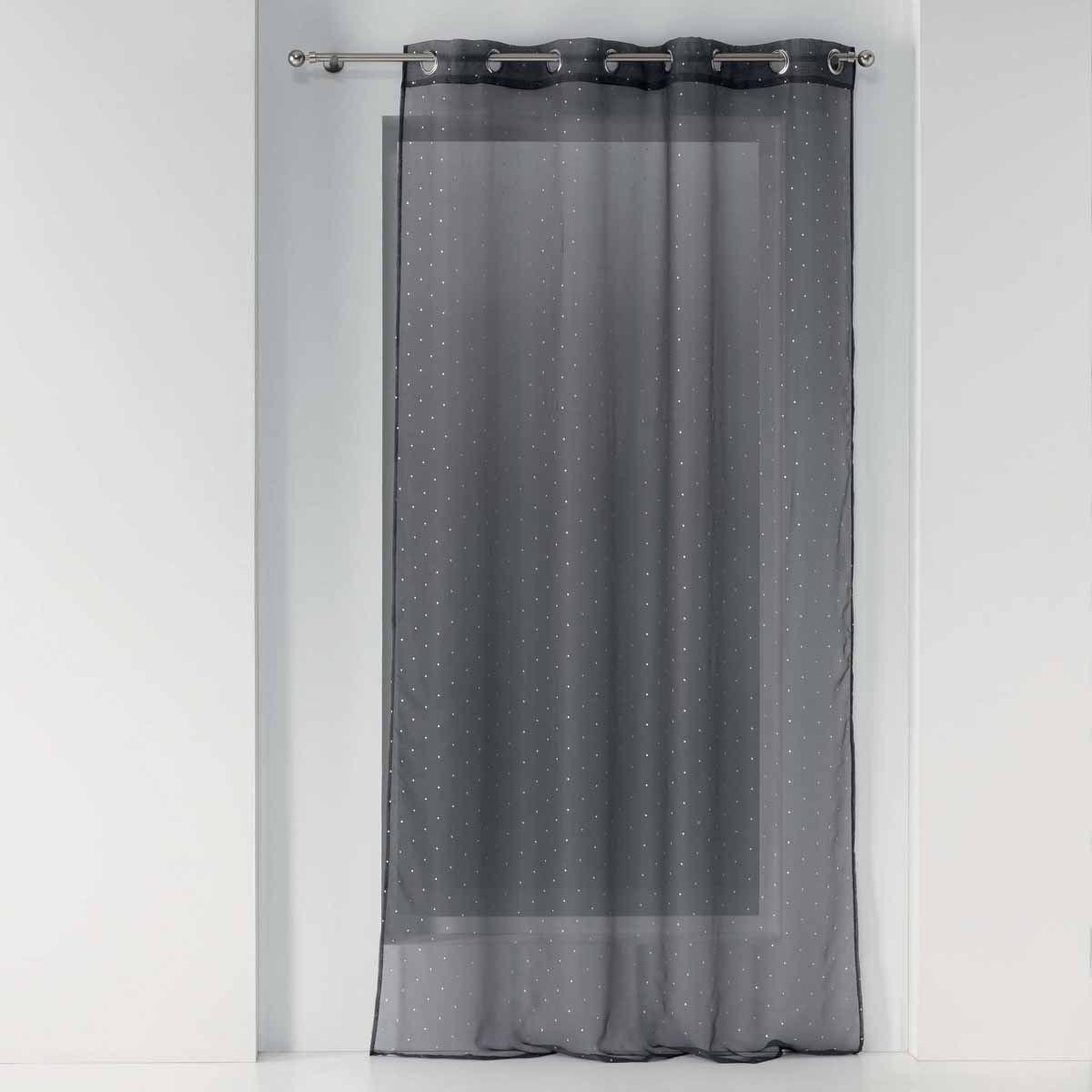 Douceur d'Intérieur Rideau voilage à œillets  orion  140x240cm anthracite