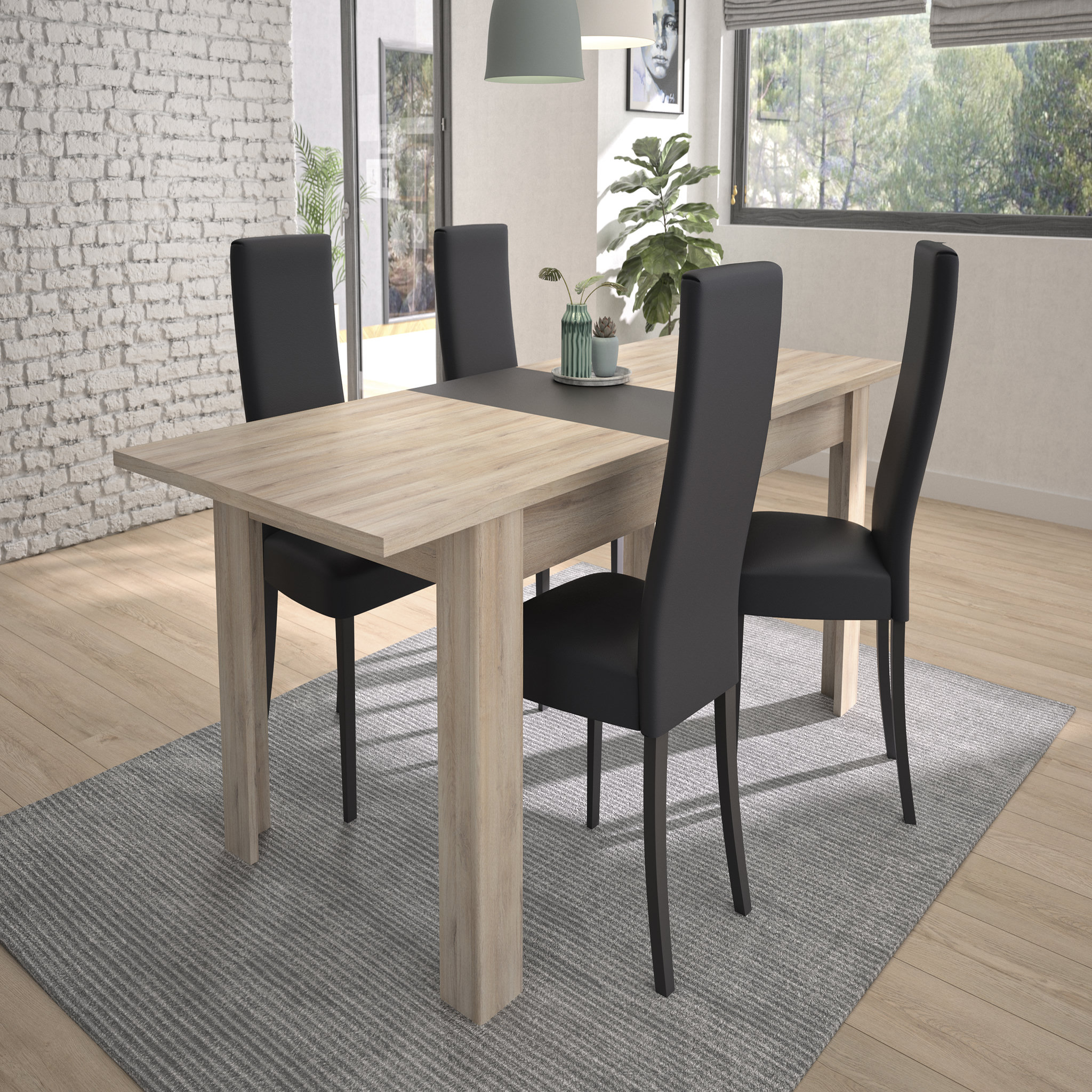 Voir la diapositive 1 : Table de séjour extensible L180/228xP90xH80cm ROBIN