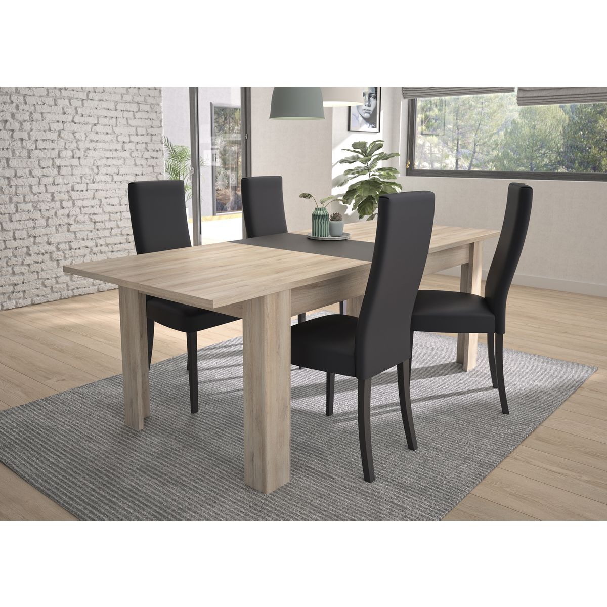 Table de séjour extensible L180/228xP90xH80cm ROBIN