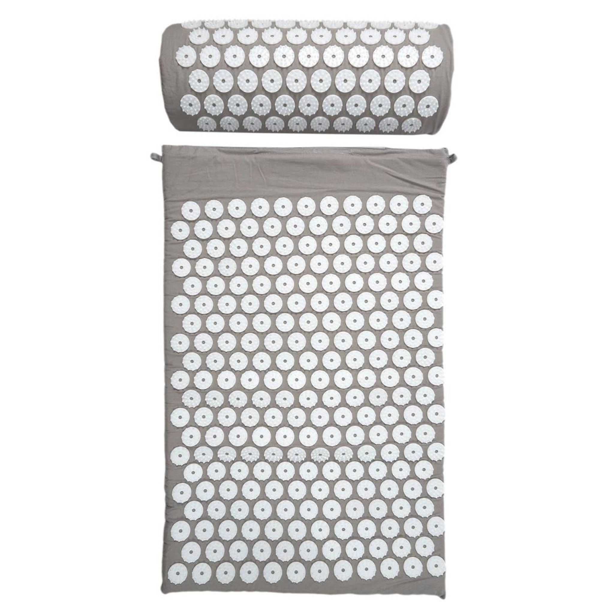 SENSLY Tapis & oreiller d'acupression  housse  64cm gris