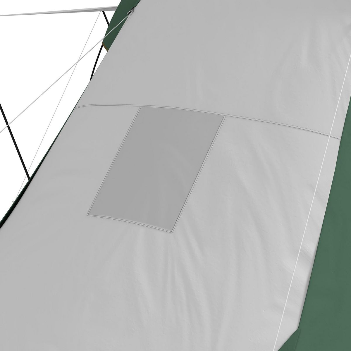 OUTSUNNY Tente de camping familiale 4-6 pers. - tente tunnel 2 grandes portes sac inclus - fibre verre polyester gris vert