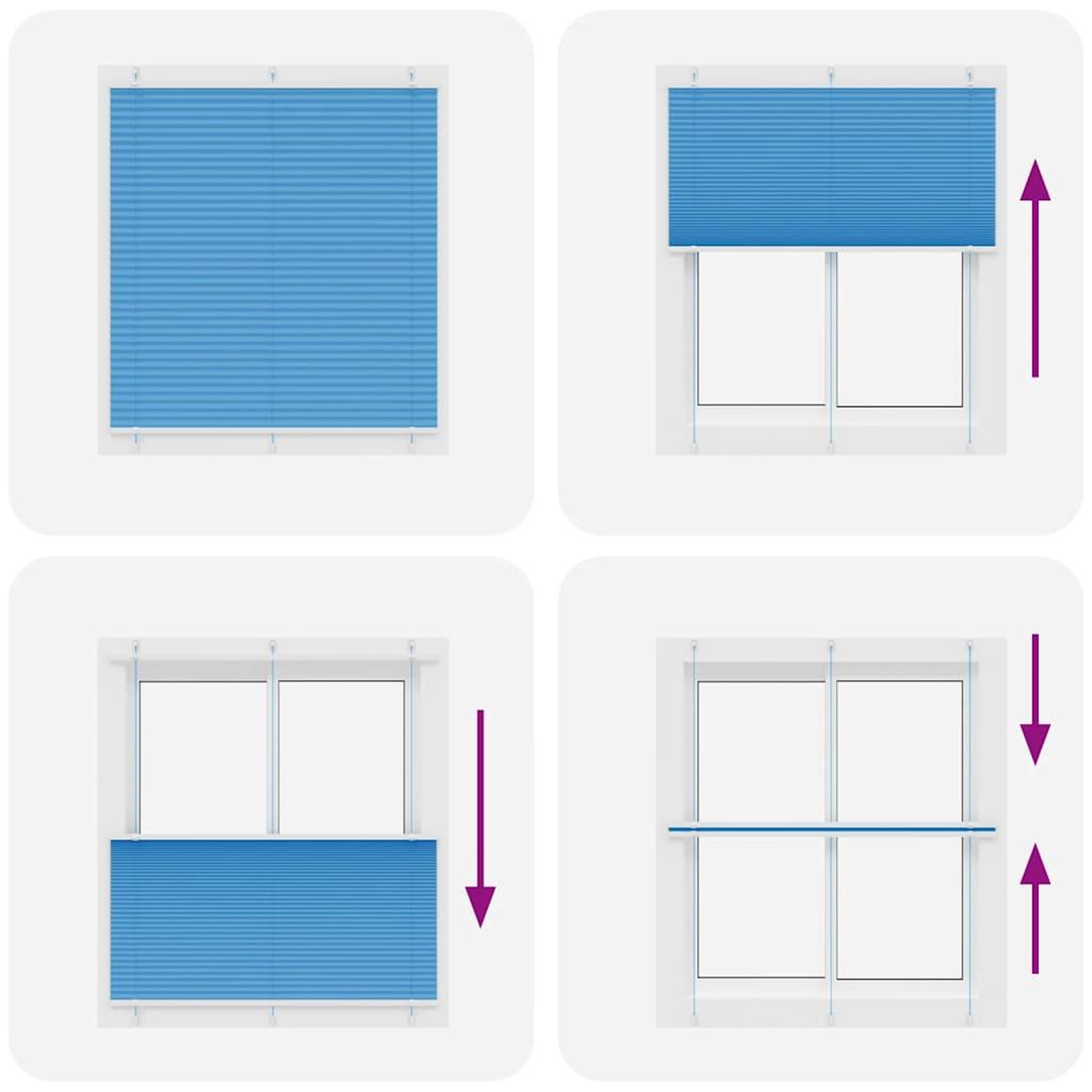 Voir la diapositive 5 : VIDAXL Store plisse bleu 115x100 cm largeur du tissu 114,4cm polyester