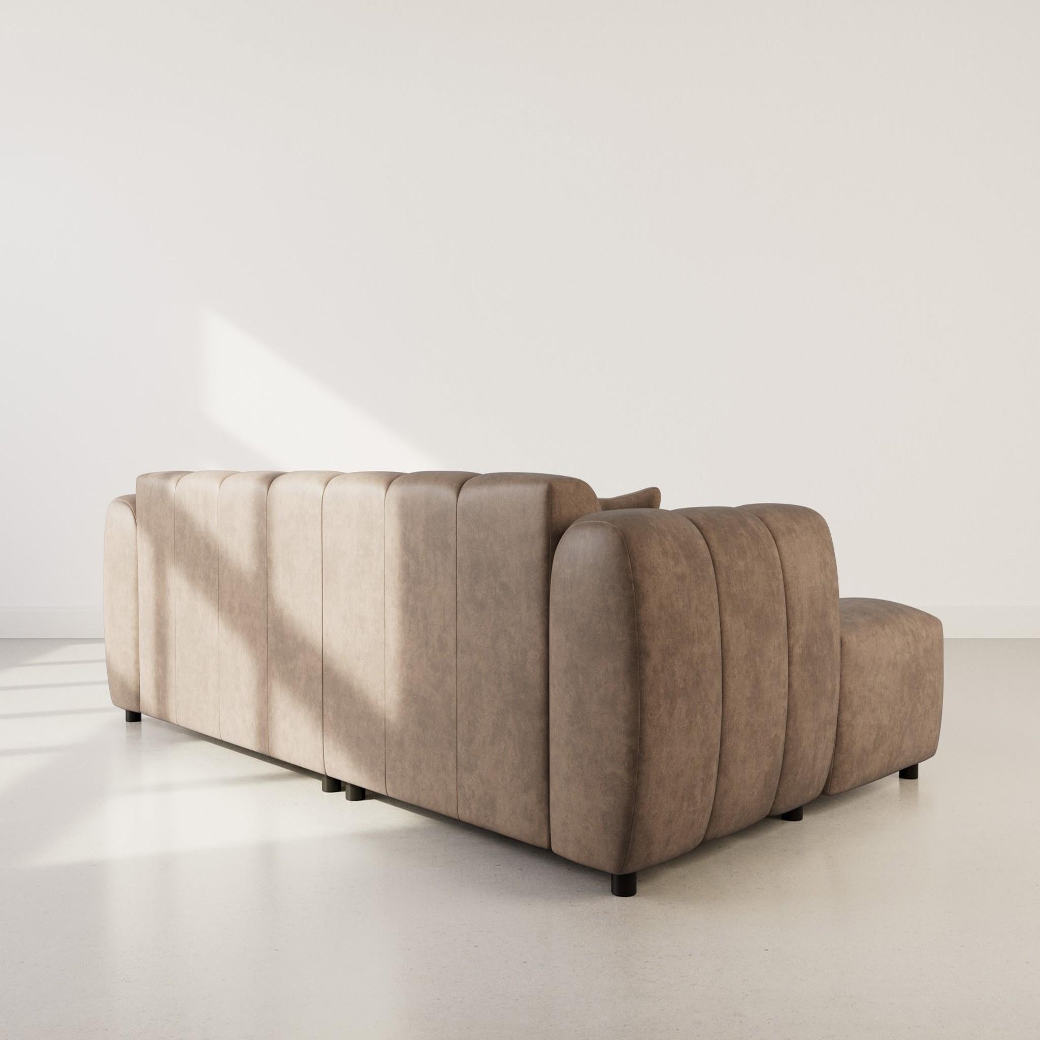 Voir la diapositive 5 : BEST MOBILIER Curtis - canapé d'angle gauche 4 places en simili