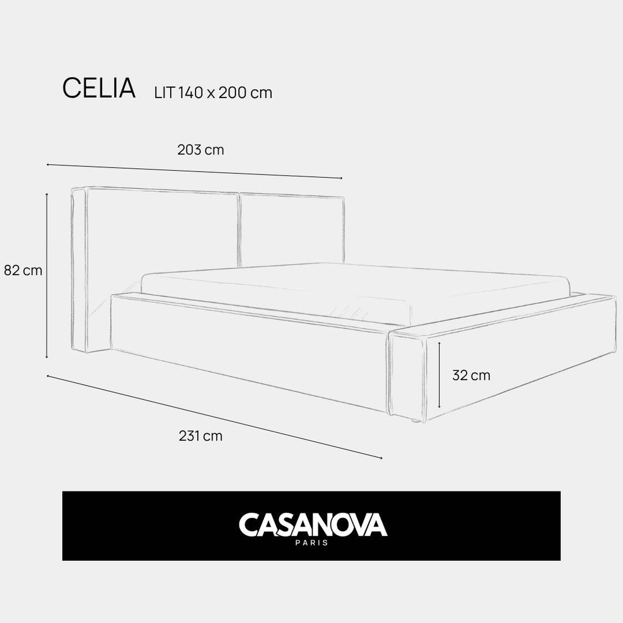Voir la diapositive 6 : CASANOVA PARIS Celia - lit coffre tissu velours marron