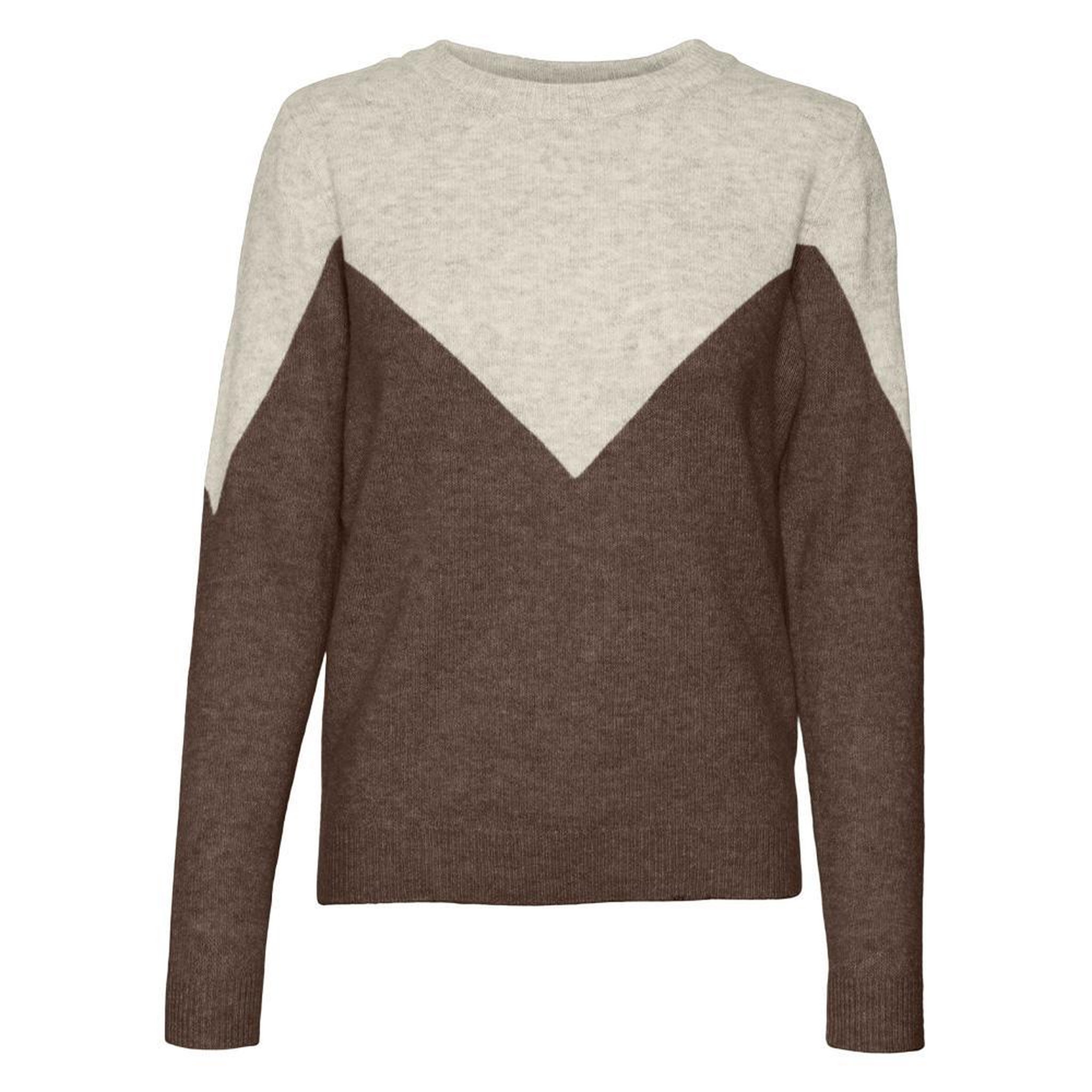Voir la diapositive 3 : Vero Moda Pull Marron/Blanc Femme Vero Moda Plaza