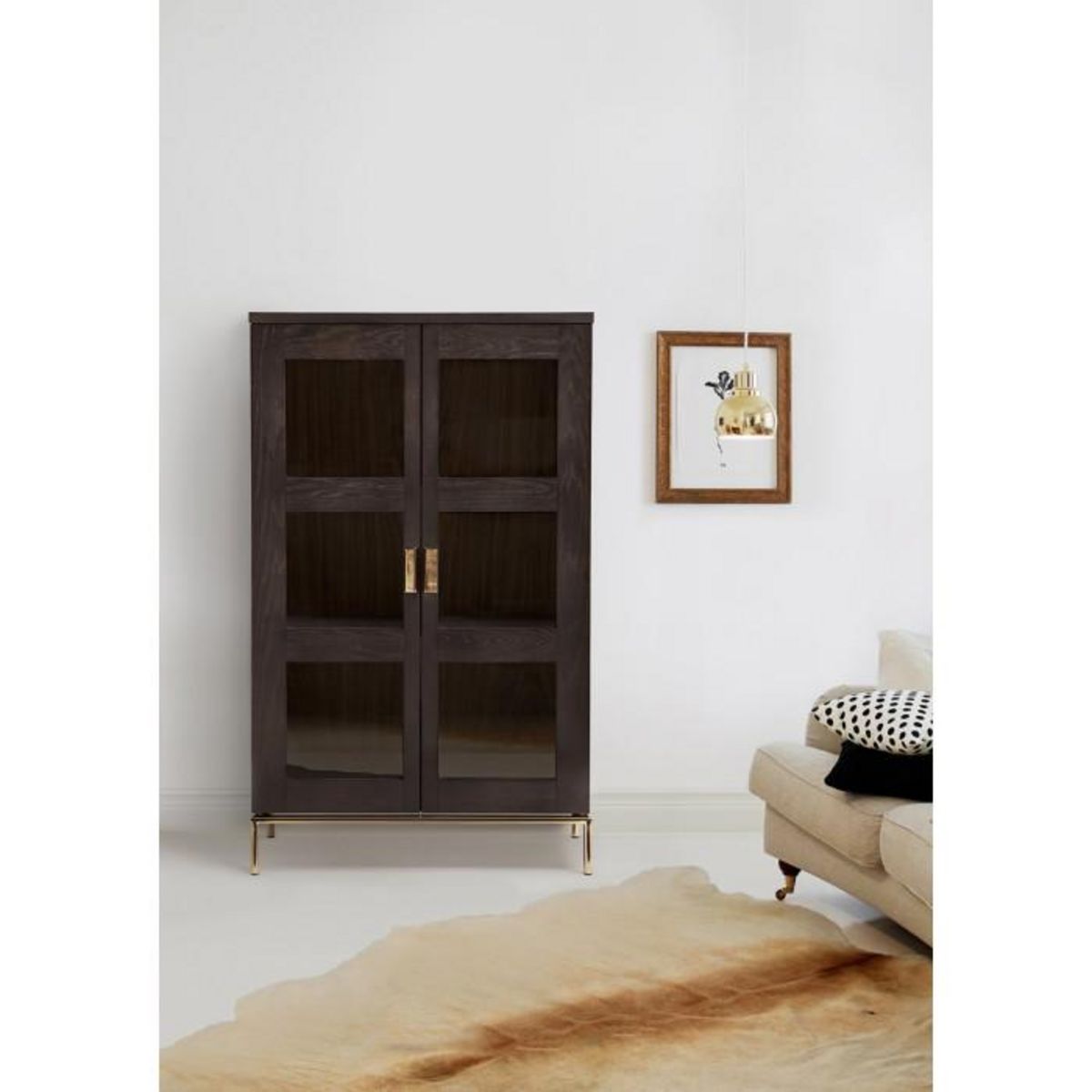 Paris Prix Vitrine Design 2 Portes  Pimlico  148cm Charbon