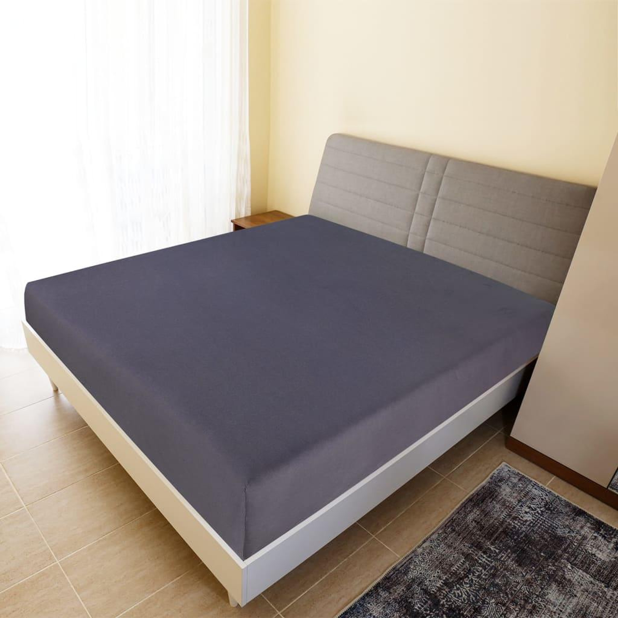 Voir la diapositive 1 : VIDAXL Draps-housses Jersey 2 pcs Anthracite 100x200 cm Coton