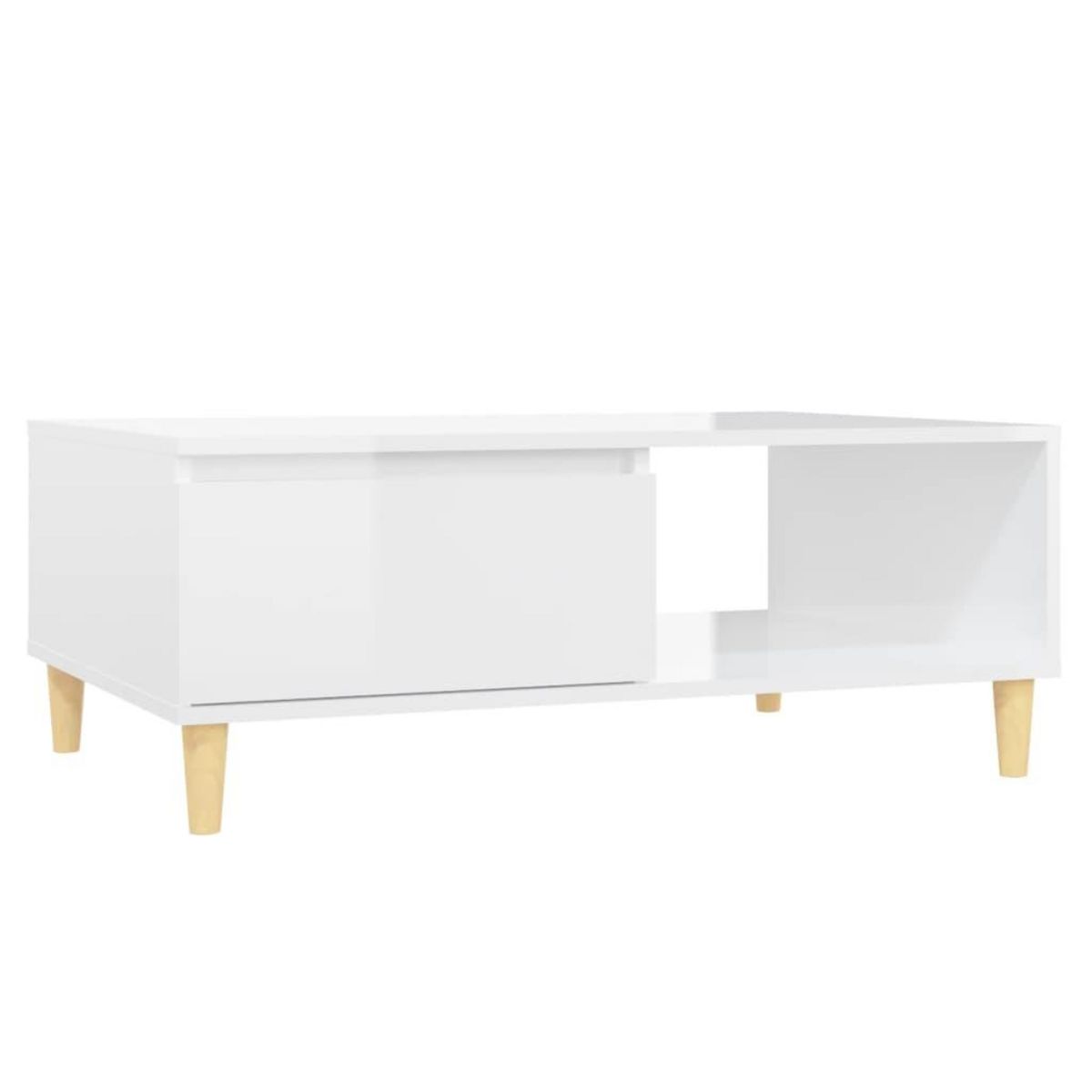 VIDAXL Table basse blanc brillant 90x60x35 cm bois d'ingenierie