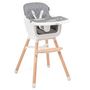 Voir la diapositive 2 : BEBELISSIMO Bebelissimo - Chaise haute 2 en 1 - Evolutive - Réglable - bois de Hêtre - PU cuir - gris foncé -HA-032 - new design