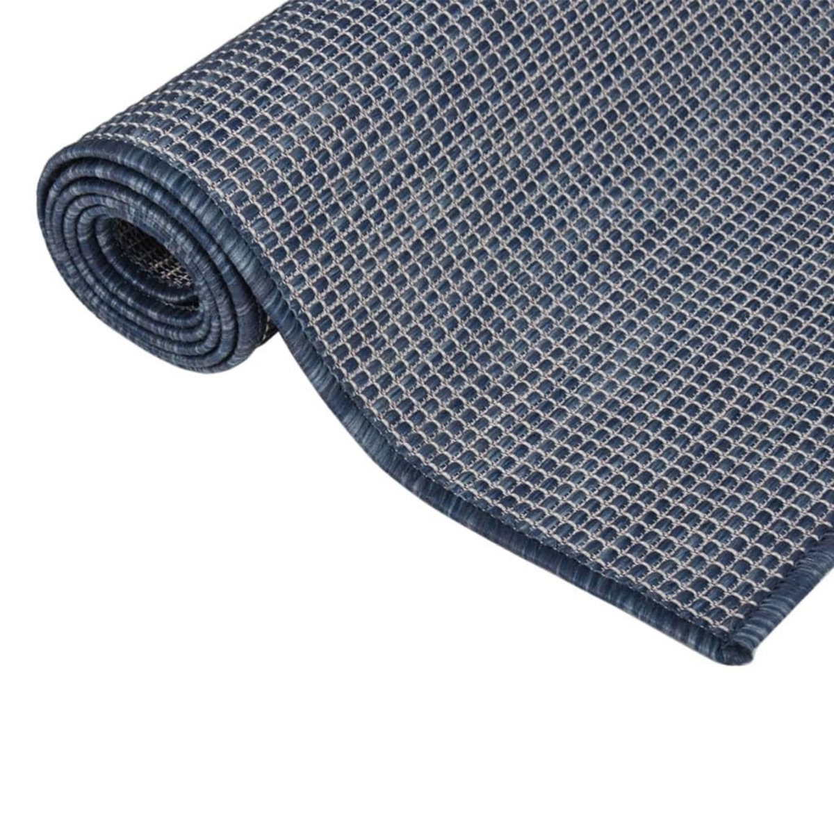 VIDAXL Tapis a tissage plat d'exterieur 80x250 cm Bleu