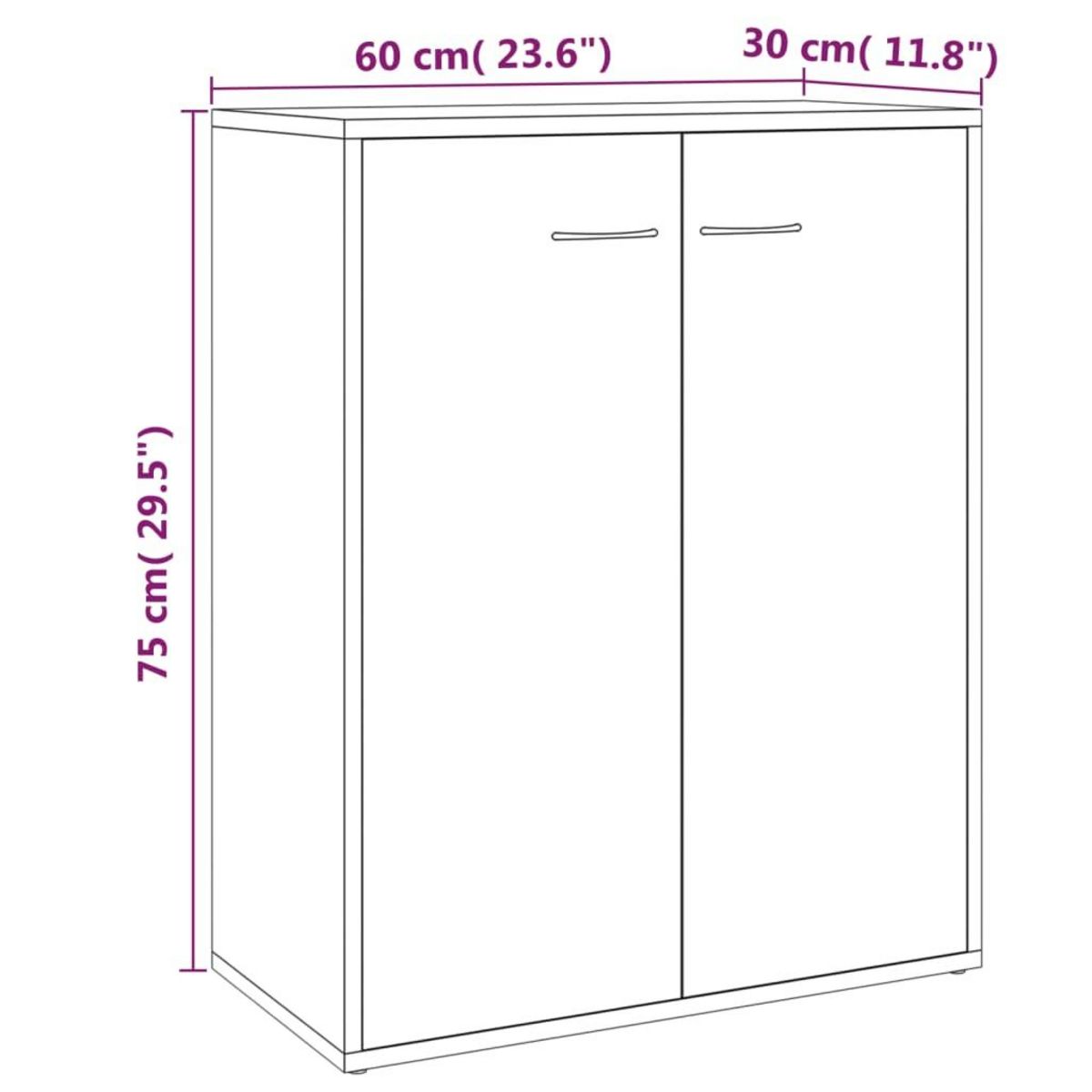 VIDAXL Buffet Chene fume 60x30x75 cm Bois d'ingenierie