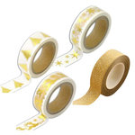 Youdoit 4 masking tapes de Noël blancs & dorés
