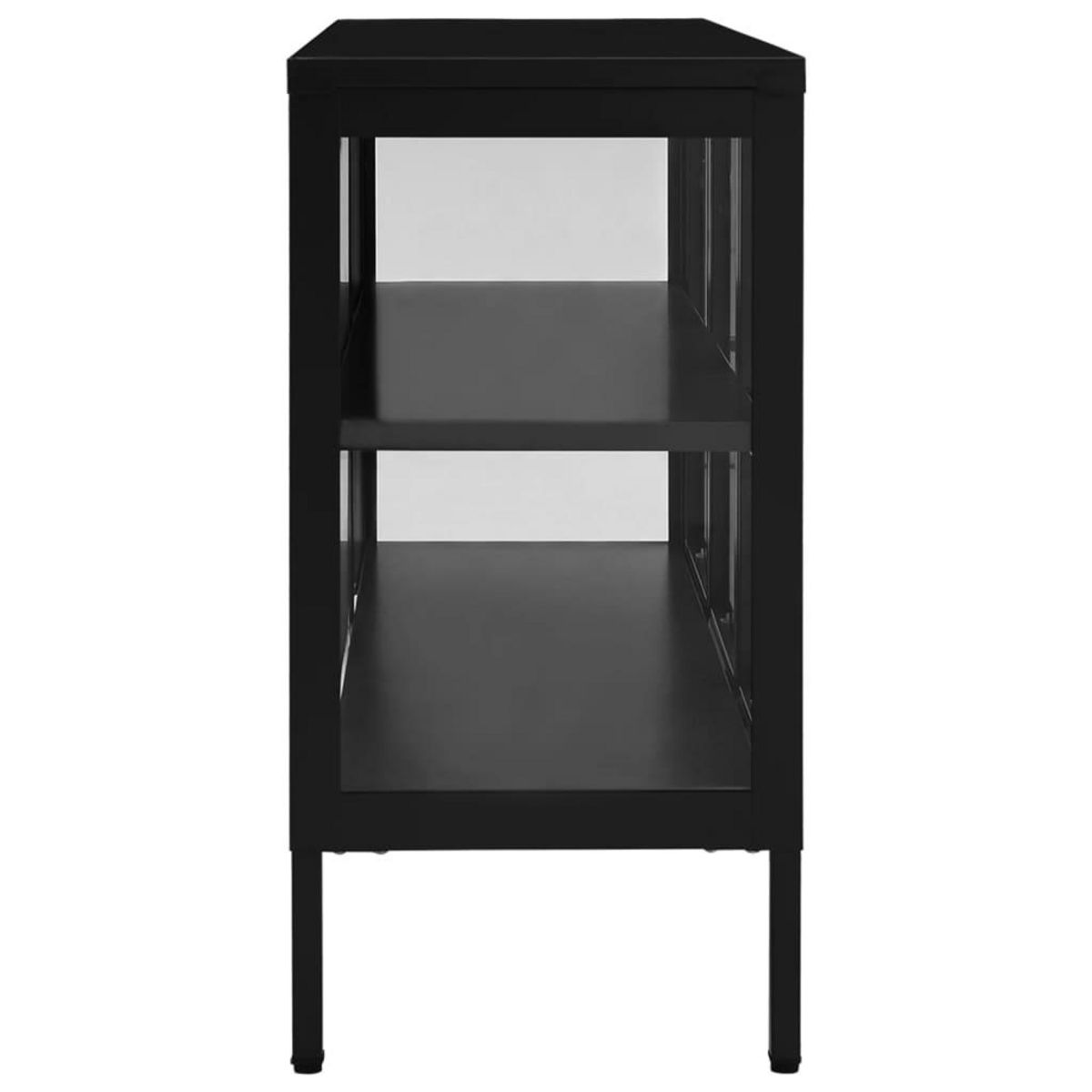 VIDAXL Buffet Noir 105x35x70 cm Acier et verre