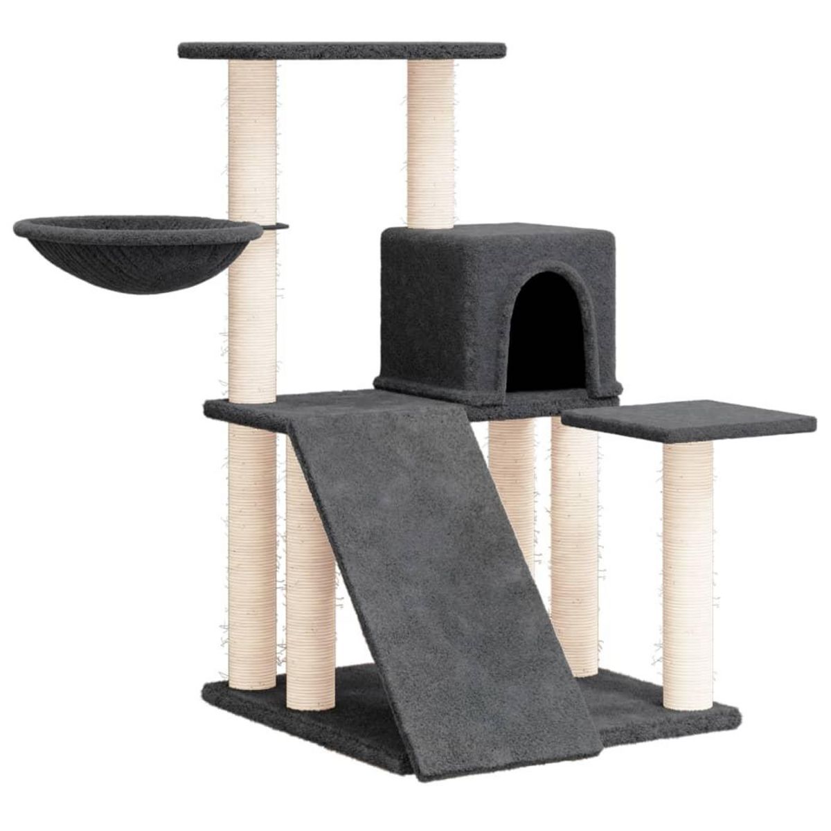 VIDAXL Arbre a chat avec griffoirs en sisal Gris fonce 82 cm