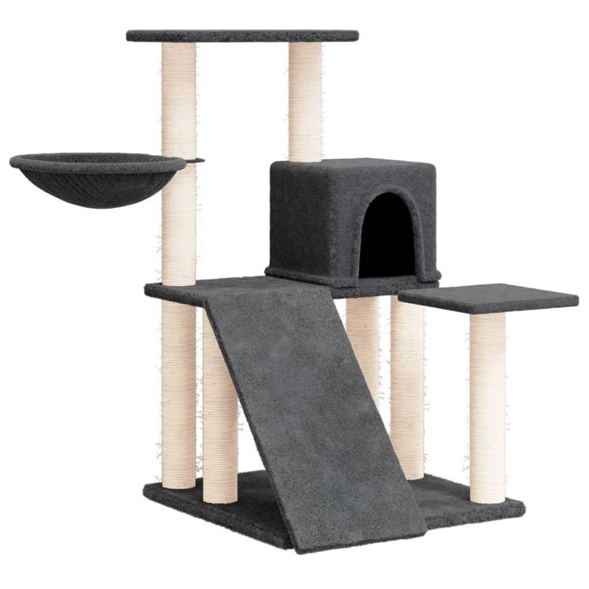 VIDAXL Arbre a chat avec griffoirs en sisal Gris fonce 82 cm