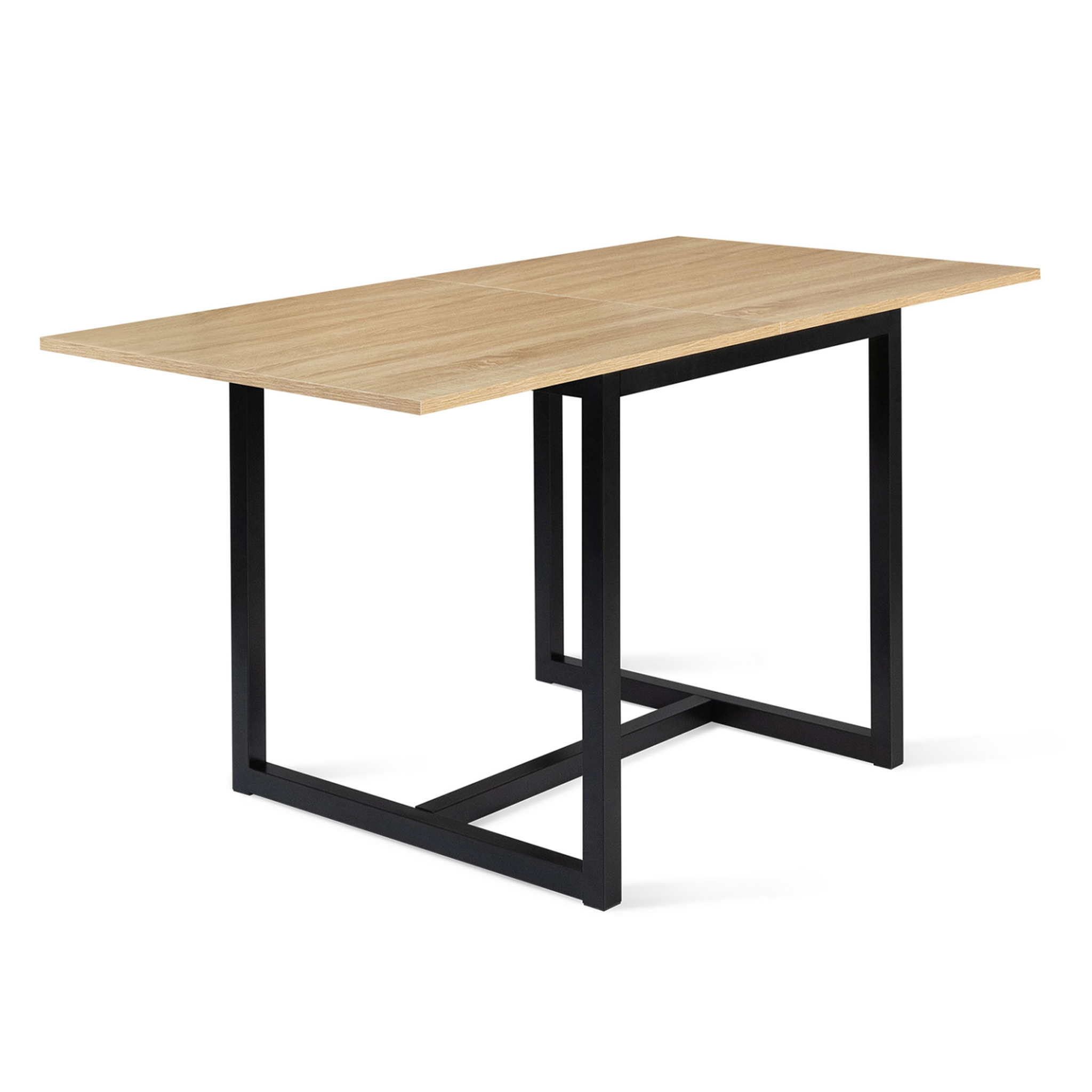 ID MARKET Table à manger extensible rectangle detroit 4-8 personnes design industriel 80-160 cm